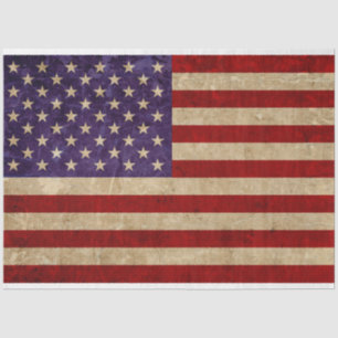 Vintage United States Flag Decoupage Tissue Paper