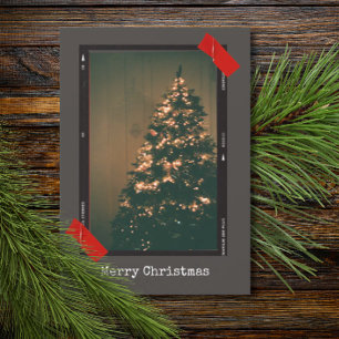 Vintage Upcycle Instant Photo Typewriter Christmas Holiday Card