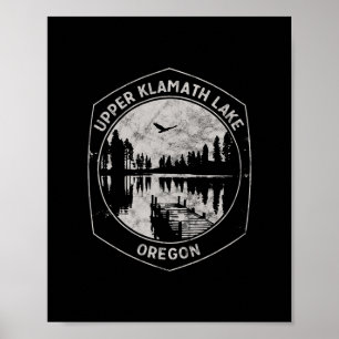 Vintage Upper Klamath Lake Oregon Outdoors Vacatio Poster