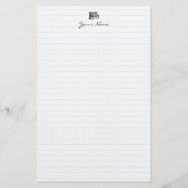Vintage Upright Piano Stationery (Front)