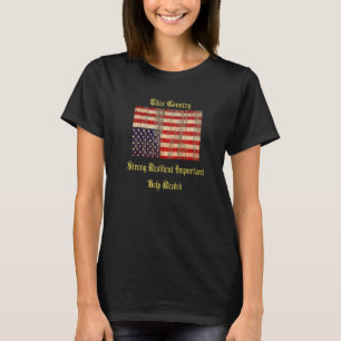 Vintage Upside Down American Flag Distressed T-Shirt