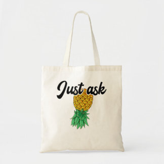 Vintage Upside Down Pineapple Just Ask Subtle Swin Tote Bag
