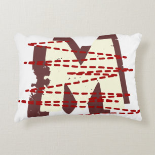 Vintage Urban Grunge Distressed Monogram Letter Accent Pillow
