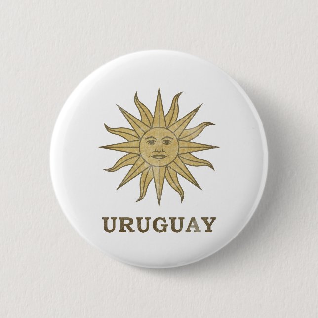 Vintage Uruguay 2 Inch Round Button (Front)