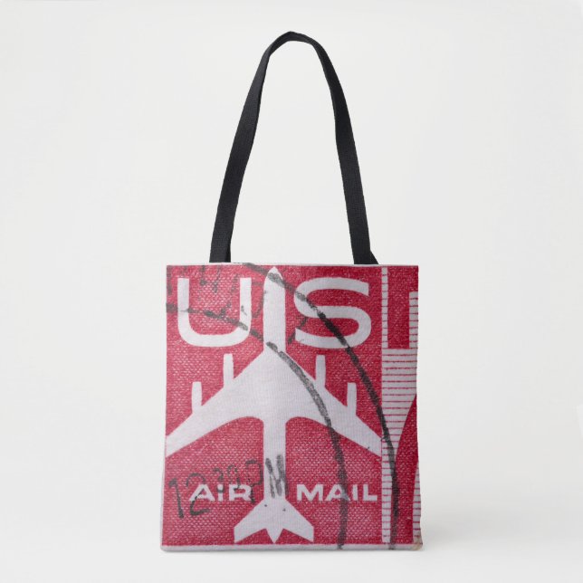 Vintage US Air Mail Tote Bag (Front)