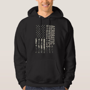 Vintage US American Flag Acrobatic Gymnastics_1 Hoodie