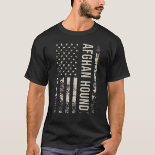 Vintage US American Flag Afghan Hound Dog_1 T-Shirt
