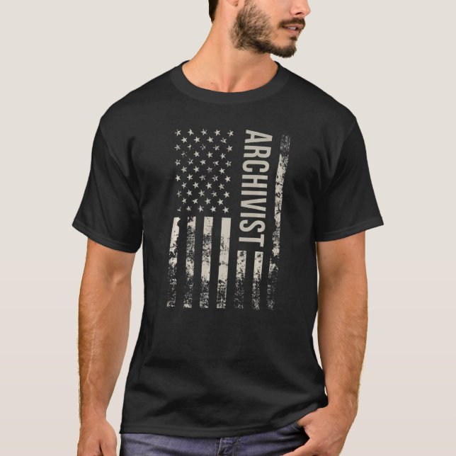 Vintage US American Flag Archivist Premium T-Shirt (Front)