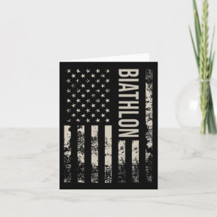 Vintage Us American Flag Biathlon Card