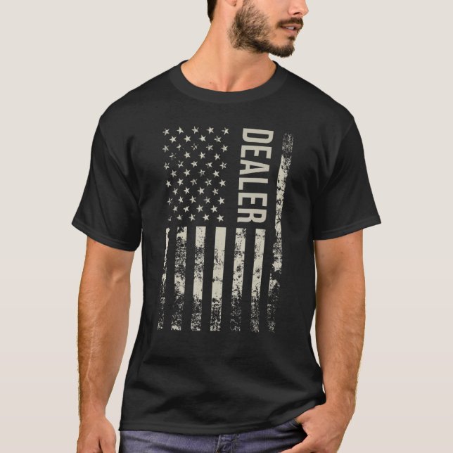 Vintage US American Flag Dealer T-Shirt (Front)