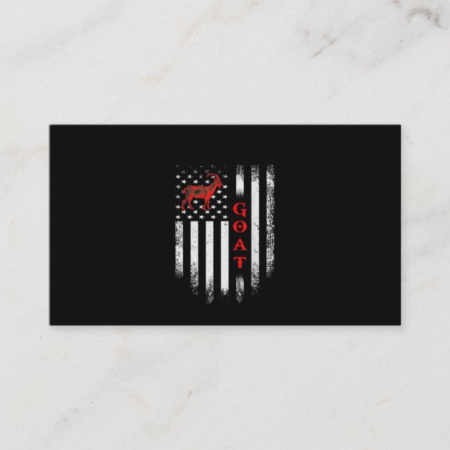 Vintage US American Flag Goat Business Card (Front)