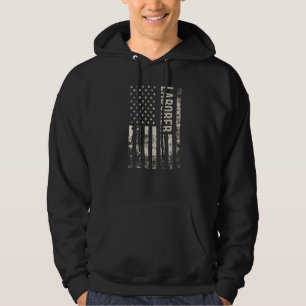 Vintage US American Flag Laborer Premium Hoodie