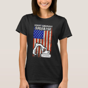 Vintage Us American Flag Patriotic Construction Wo T-Shirt