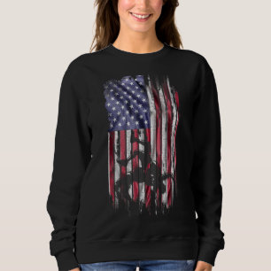Vintage Us American Flag Wrestling Sport Wrestler Sweatshirt