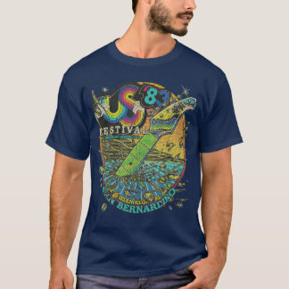 Vintage US Festival 1983 Colorful Rainbow Music Fe T-Shirt