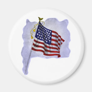 Vintage US Flag in Patriotic Colours Magnet