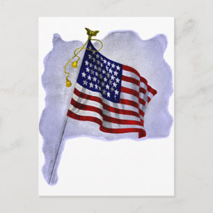 Vintage US Flag in Patriotic Colours Postcard