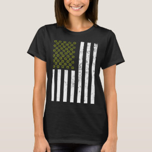 Vintage US Flag Pickleball Dad Patriotic Picklebal T-Shirt