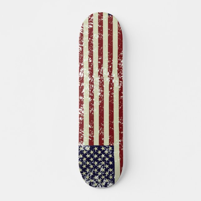 Vintage US Flag Skateboard (Front)