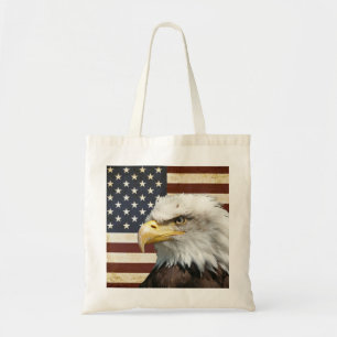 Vintage US USA Flag with American Eagle Favour Tote Bag