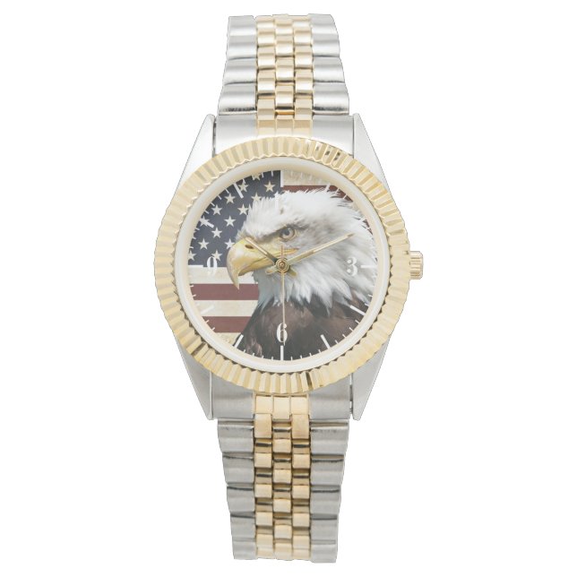 Vintage US USA Flag with American Eagle Watch (Front)