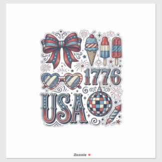 Vintage USA 1776 Patriotic Summer Shirt Design_1