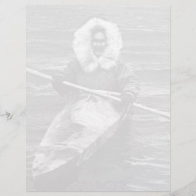 Vintage USA Alaska eskimo and his kayak (Front)
