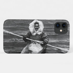 Vintage USA Alaska eskimo and his kayak iPhone 11 Case