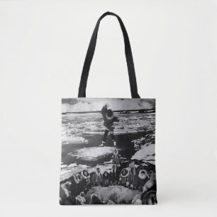 Vintage USA Alaska eskimo blanket tossing Tote Bag