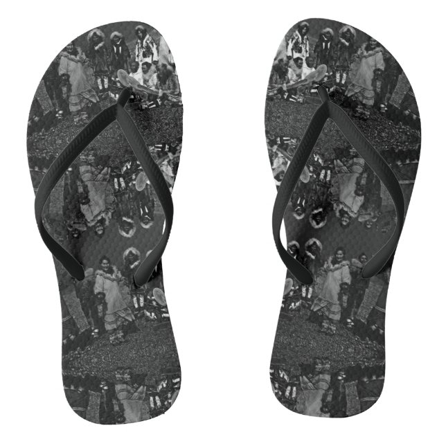 Vintage USA Alaska Eskimo dancers Flip Flops (Footbed)