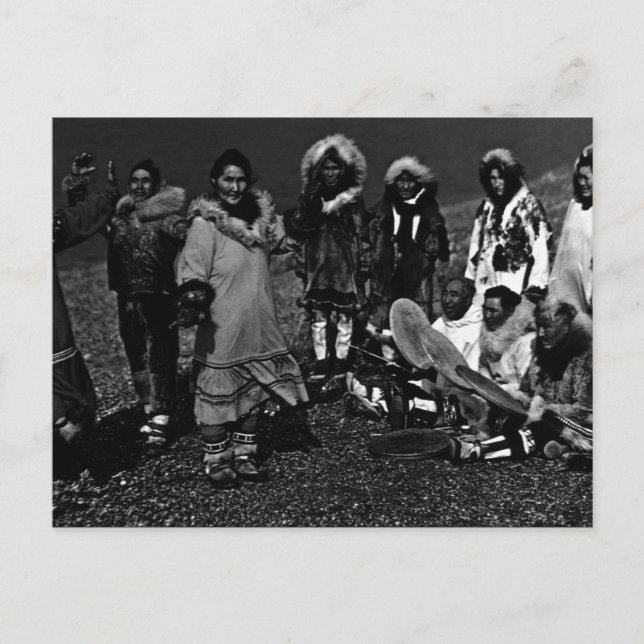 Vintage USA Alaska Eskimo dancers Postcard (Front)