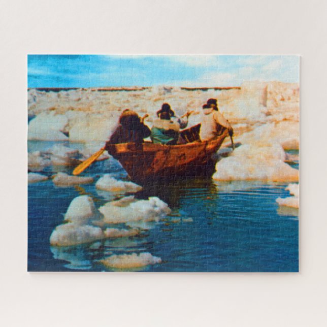 Vintage USA Alaska Eskimo hunters Jigsaw Puzzle (Horizontal)