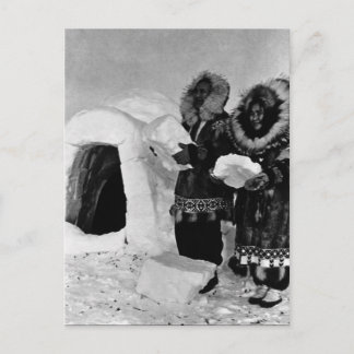 Vintage USA Alaska igloo builders Postcard