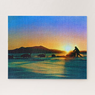 Vintage USA Alaska Midnight sun mushing Jigsaw Puzzle