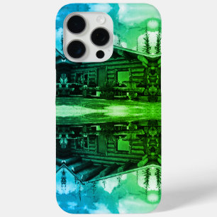 Vintage USA Alaska Modern alaskan log cabin iPhone 15 Pro Max Case
