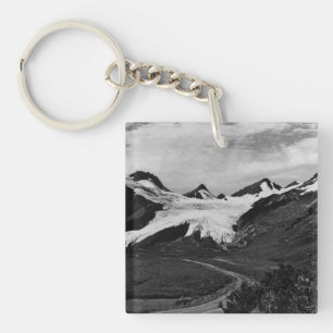 Vintage USA Alaska Worthington glacier summer Canv Keychain