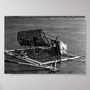 Vintage USA Alaska Yukon fish trap Poster