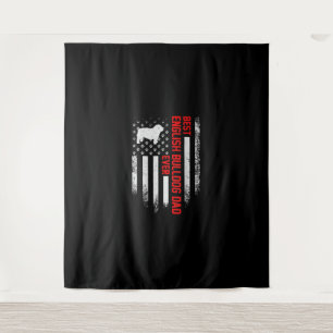 Vintage USA American Flag Best English Bulldog Tapestry