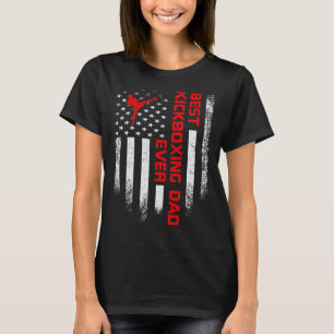 Vintage USA American Flag Best MMA Kickboxing Dad T-Shirt