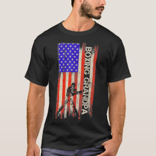 Vintage USA American Flag Boing Grandpa Boer Silho T-Shirt