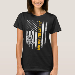 Vintage USA American Flag Brazilian Jiu Jitsu Mom  T-Shirt