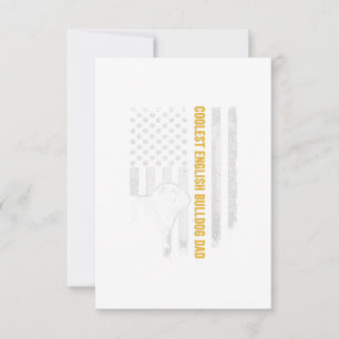 Vintage USA American Flag Coolest English Bulldog RSVP Card