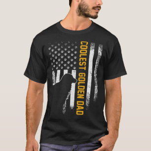 Vintage USA American Flag Coolest Golden Retriever T-Shirt