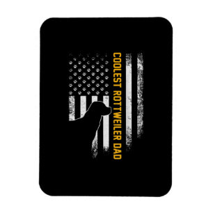 Vintage USA American Flag Coolest Rottweiler Dad Magnet