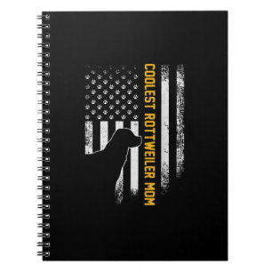 Vintage USA American Flag Coolest Rottweiler Mom Notebook