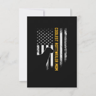 Vintage USA American Flag Coolest Rottweiler Mom RSVP Card