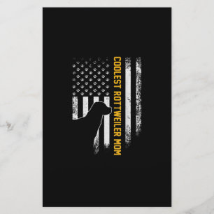 Vintage USA American Flag Coolest Rottweiler Mom Stationery
