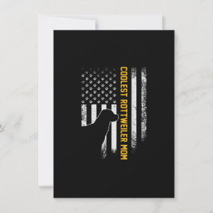 Vintage USA American Flag Coolest Rottweiler Mom Thank You Card