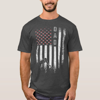 Vintage USA American Flag Curling Dad Curler Silho T-Shirt