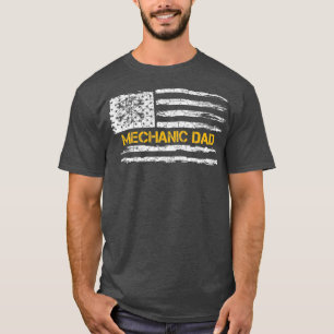 Vintage USA American Flag Diesel Mechanic Dad T-Shirt